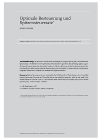 Optimale Besteuerung und Spitzensteuersatz