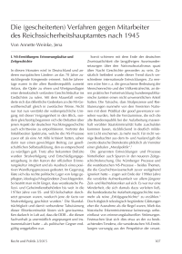 Die (gescheiterten) Verfahren gegen Mitarbeiter des Reichssicherheitshauptamtes nach 1945