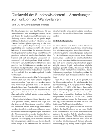 Direktwahl des Bundespräsidenten? – Anmerkungen zur Funktion von Wahlverfahren