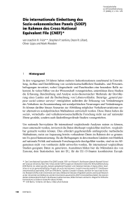 Die internationale Einbettung des Sozio-oekonomischen Panels (SOEP) im Rahmen des Cross-National Equivalent File (CNEF)