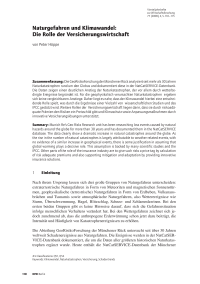 Naturgefahren und Klimawandel: Die Rolle der Versicherungswirtschaft