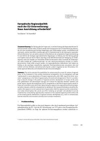 Europäische Regionalpolitik nach der EU-Osterweiterung: Neue Ausrichtung erforderlich?