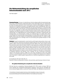 Die Weiterentwicklung des europäischen Emissionshandels nach 2012