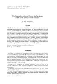 The Connection between Democratic Freedoms and Growth in Transition Economies