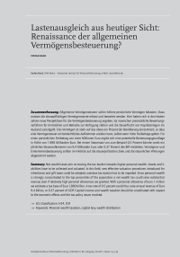 Lastenausgleich aus heutiger Sicht: Renaissance der allgemeinen Vermögensbesteuerung