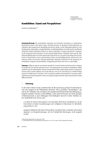 Kombilöhne: Stand und Perspektiven