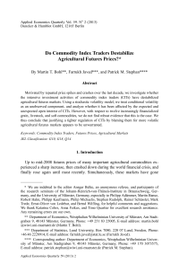 Do Commodity Index Traders Destabilize Agricultural Futures Prices