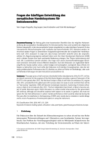 Fragen der künftigen Entwicklung des europäischen Handelssystems für Emissionsrechte