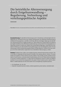 Die betriebliche Altersversorgung durch Entgeltumwandlung – Regulierung, Verbreitung und verteilungspolitische Aspekte