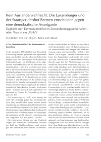 Kein Ausländerwahlrecht: Die Luxemburger und der Staatsgerichtshof Bremen entscheiden gegen eine demokratische Avantgarde