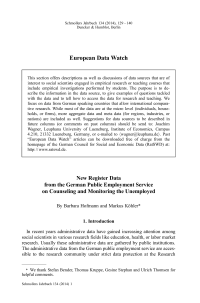 New Register Data from the German Public Employment Service on Counseling and Monitoring the Unemployed