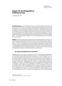 Impulse für die Klimapolitik im Koalitionsvertrag