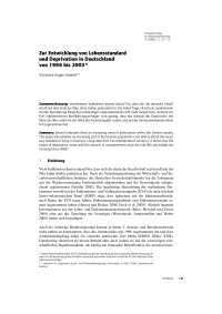 Zur Entwicklung von Lebensstandard und Deprivation in Deutschland von 1996 bis 2003