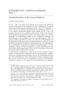 Grundrechtsschutz in der Corona-Pandemie