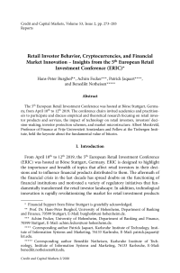 Retail Investor Behavior, Cryptocurrencies, and Financial Market Innovation – Insights from the 5th European Retail Investment Conference (ERIC)