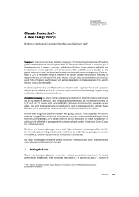 Climate Protection! – A New Energy Policy?