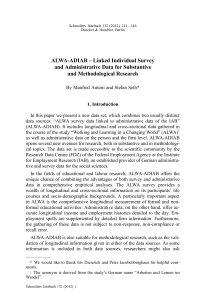 ALWA-ADIAB – Linked Individual Survey and Administrative Data for Substantive and Methodological Research