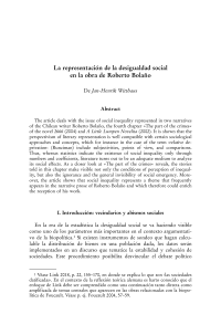 La representación de la desigualdad social en la obra de Roberto Bolaño