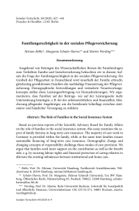 Familiengerechtigkeit in der sozialen Pflegeversicherung
