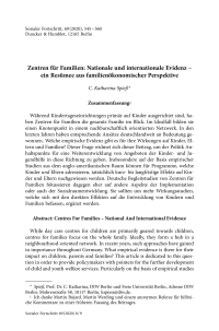Zentren für Familien: Nationale und internationale Evidenz – ein Resümee aus familienökonomischer Perspektive