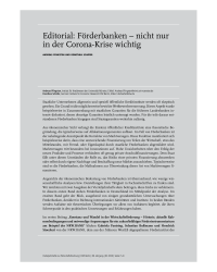 Editorial: Förderbanken – nicht nur in der Corona-Krise wichtig
