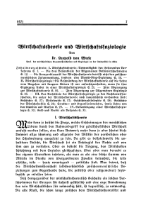 Wirtschaftstheorie und Wirtschaftssoziologie