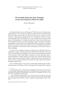 The Invisible Hand and Some Thoughts on the Non-Existent in What We Study