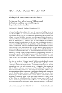 Machtpolitik ohne demokratisches Ethos