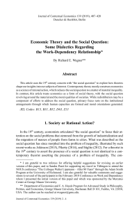 Economic Theory and the Social Question: Some Dialectics Regarding the Work-Dependency Relationship