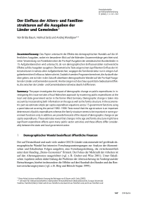 Der Einfluss der Alters- und Familienstrukturen auf die Ausgaben der Länder und Gemeinden