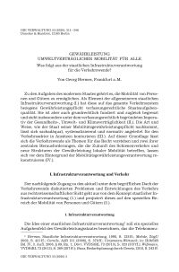 Gewährleistung umweltverträglicher Mobilität für alle