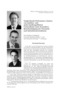 Vergleichende Performance-Analyse von familien- und nicht familiengeführten Unternehmen unter besonderer Berücksichtigung der Vorstands- und Aufsichtsratsstrukturen