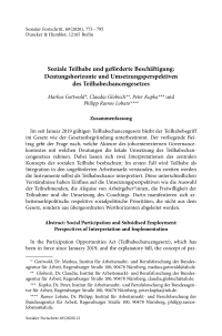 Soziale Teilhabe und geförderte Beschäftigung: Deutungshorizonte und Umsetzungsperspektiven des Teilhabechancengesetzes