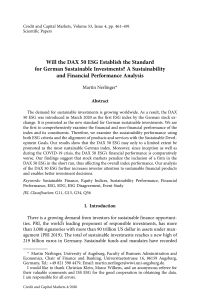 Will the DAX 50 ESG Establish the Standard for German Sustainable Investments? A Sustainability and Financial Performance Analysis