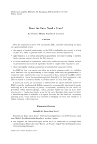 Does the Euro Need a State?