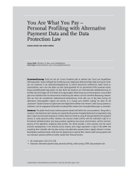 You Are What You Pay – Personal Profiling with Alternative Payment Data and the Data Protection Law