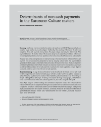 Determinants of non-cash payments in the Eurozone: Culture matters