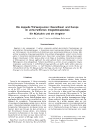 Die doppelte Währungsunion: Deutschland und Europa im wirtschaftlichen Integrationsprozess — Ein Rückblick und ein Vergleich