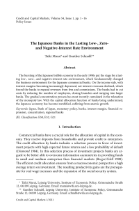 The Japanese Banks in the Lasting Low-, Zero- and Negative-Interest Rate Environment