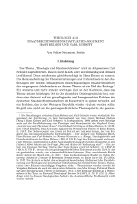 Theologie als staatsrechtswissenschaftliches Argument: Hans Kelsen und Carl Schmitt