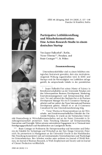 Partizipative Leitbilderstellung und Mitarbeitermotivation: Eine Action-Research-Studie in einem deutschen Startup