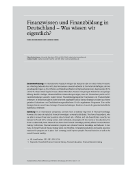 Finanzwissen und Finanzbildung in Deutschland – Was wissen wir eigentlich?