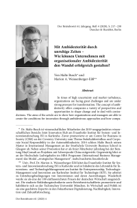 Mit Ambidexterität durch unruhige Zeiten – Wie können Unternehmen mit organisationaler Ambidexterität den Wandel erfolgreich gestalten?