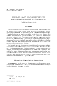 Logik als Garant der Wahrheitsfindung