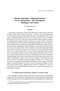 Rechter und linker Antidemokratismus im 20. Jahrhundert – Die Paradigmen Heidegger und Lukács