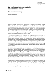 Zur Institutionalisierung des Sozio-oekonomischen Panels