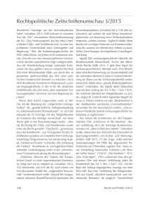 Rechtspolitische Zeitschriftenumschau 3/2015