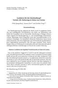 Lockdown für die Gleichstellung?! Soziale (Ab-)Sicherung in Zeiten von Corona