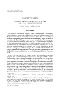 Effektive Kompetenzabgrenzung aufgrund oder durch Verhältnismäßigkeit?