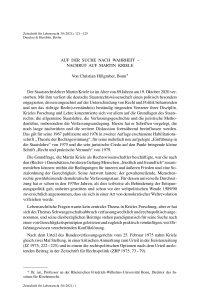 Auf der Suche nach Wahrheit – Nachruf auf Martin Kriele